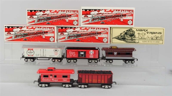 LOT OF 5: MODERN MARX FREIGHT CARS.               