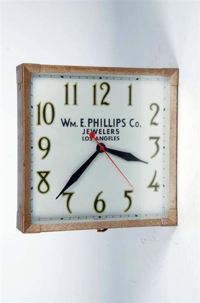 WM. E. PHILLIPS CO. JEWELERS ADVERTISING CLOCK    