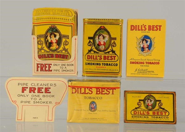 LOT OF 5: DILLS TOBACCO ITEMS.                   