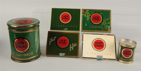 LOT OF 6: LUCKY STRIKE TOBACCO TINS.              