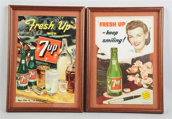 LOT OF 2: 7 UP CARDBOARD SIGNS.                   