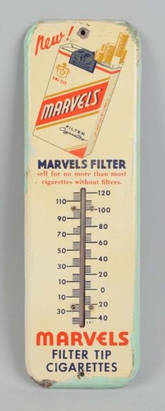 MARVELS CIGARETTES TIN THERMOMETER.              