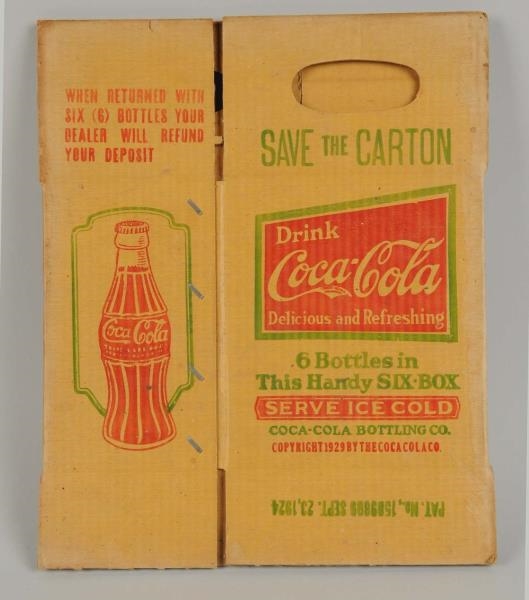 UNUSED 1920S COCA-COLA 6-PACK CARRIER BOX.        