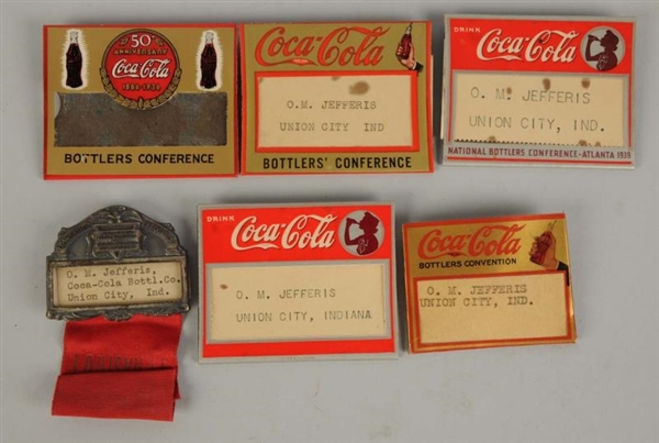 LOT OF 6: ASST. COCA-COLA 1930S-40S BAGS.         