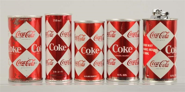 LOT OF 5: 1960S COCA-COLA CANS.                   