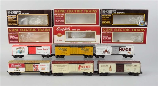 LOT OF 6: ASSORTED K-LINE FREIGHT CARS.           