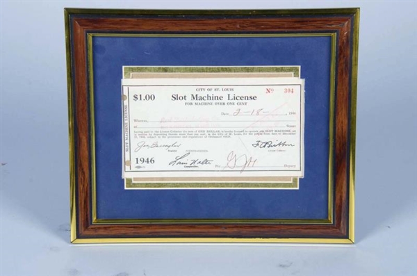 LOT OF 6: GAMBLING DOCUMENTS OR PRINTS IN FRAME   