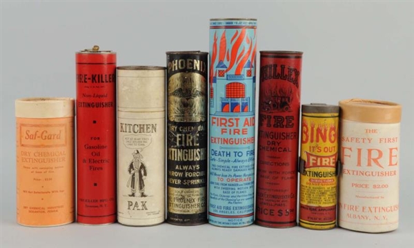 LOT OF 8: FIRE EXTINGUISHERS.                     