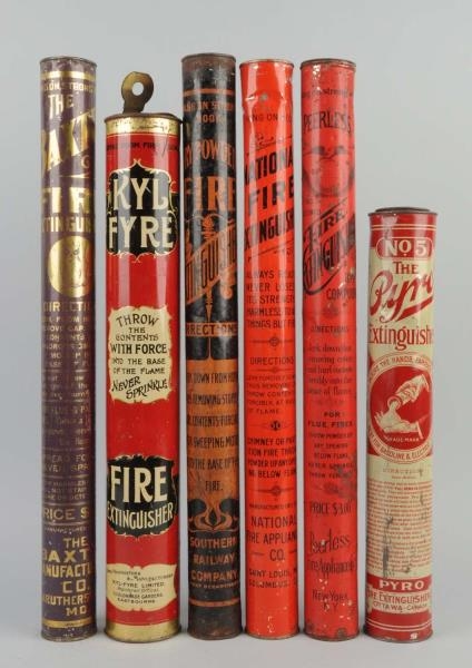 LOT OF 6: FIRE EXTINGUISHERS.                     