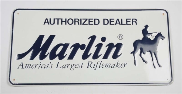ORIGINAL MARLIN TIN DEALER SIGN.                  