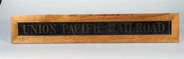 LOT OF 2 REVERSE ON GLASS UNION PACIFIC SIGNS     