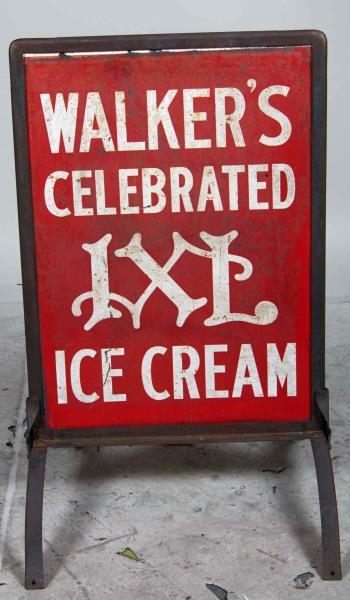 DOUBLE-SIDED METAL WALKERS ICE CREAM SIGN        