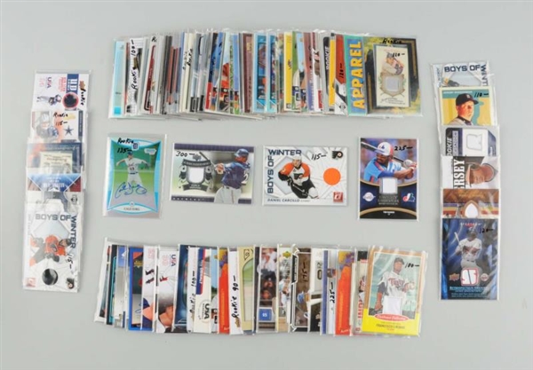 LOT OF APPROX. 100 ALL SPORTS JERSEY CARDS.       