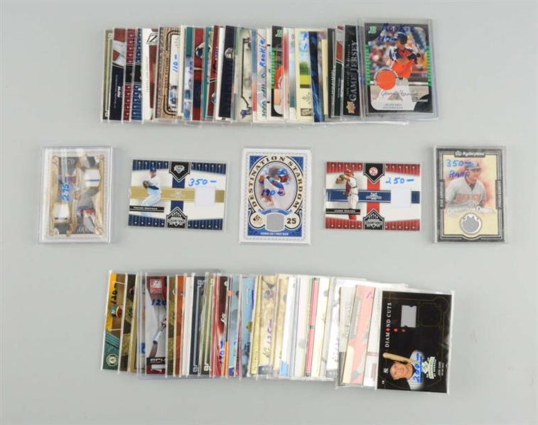 APPROX. 65 CONTEMPORARY JERSEY & BAT INSERT CARDS 