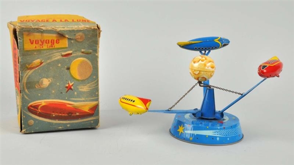 FRENCH TIN LITHO WIND - UP SPACE TOY.             