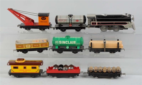 MARX CANADIAN PACIFIC & 7 ASSORTED CARS.          