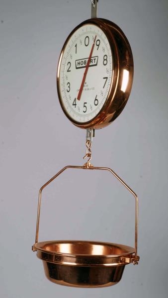 COPPER COLORED HANGING VEGETABLE MARKET SCALE     