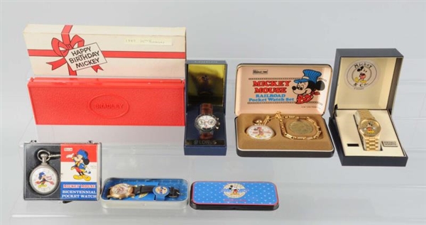 LOT OF 6: CONTEMPORARY MICKEY MOUSE WATCHES.      