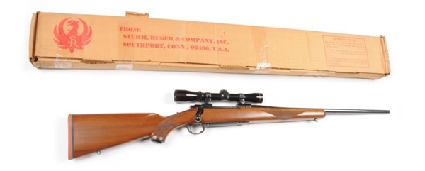 AS NEW IN BOX RUGER MODEL 77 RIFLE.**             