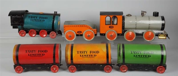 LOT OF 6: TASTY-FOOD TOY TRAINS.                  