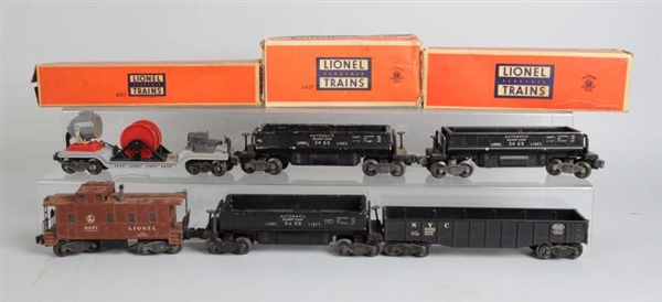 LOT OF 6: LIONEL POST - WAR ROLLING STOCK SOME OB 