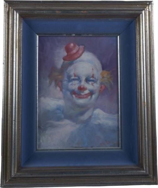 ORIGINAL CLOWN WITH RED HAT PAINTING BY JULIAN    