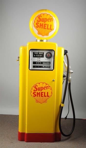 SUPER SHELL GAS PUMP WITH GLOBE                   