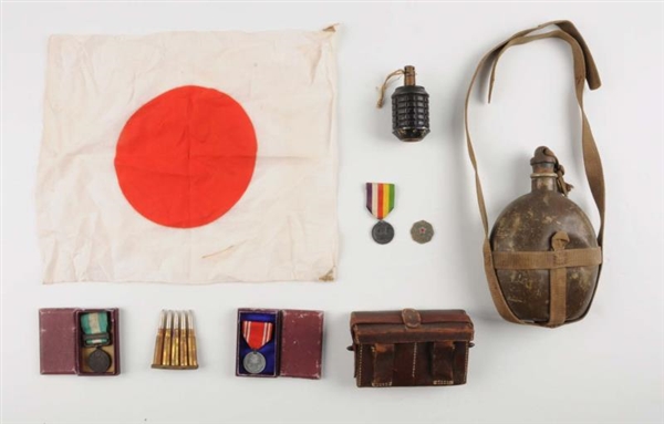 LOT OF JAPANESE WWII MILITARY ITEMS.              