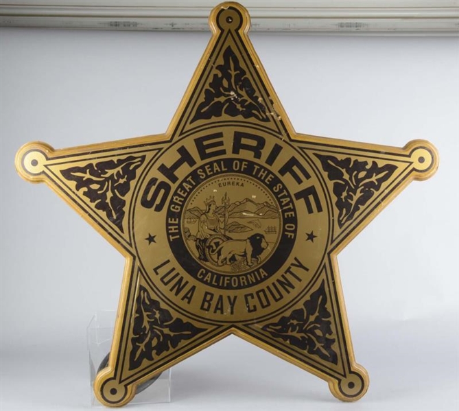 LARGE LOST BOYS SHERIFFS BADGE SIGN MOVIE PROP   