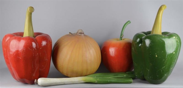LOT OF 5: OVERSIZE FRUITS AND VEGETABLES          