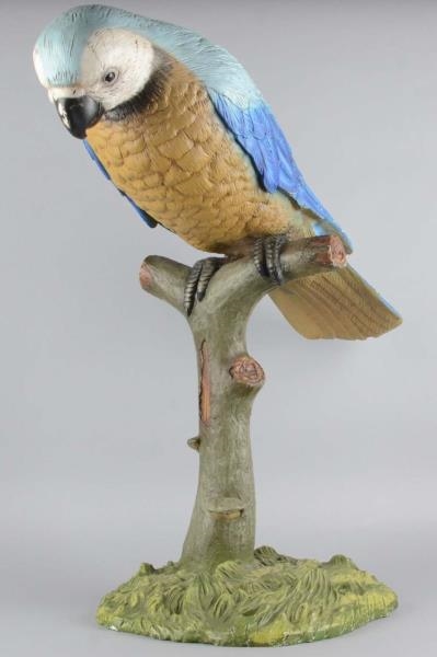 36" TALL PARROT ON BRANCH PERCH STATUE            