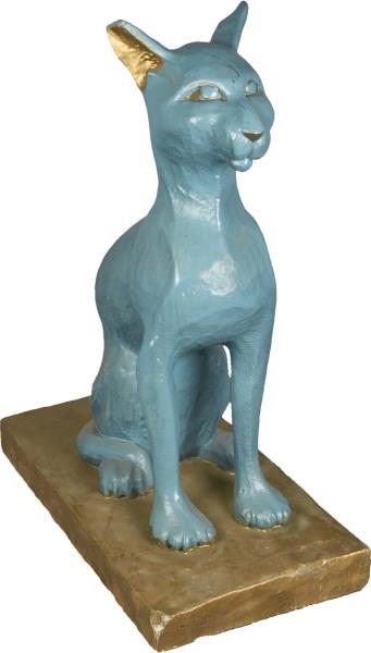 BLUE EGYPTIAN SPHINX CAT ON BASE PROP             