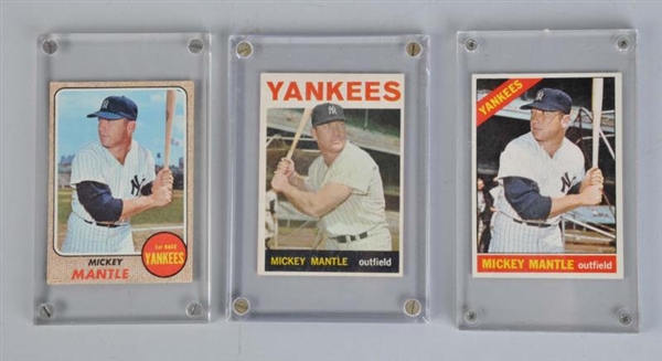 LOT OF 3: 1960S TOPPS MICKEY MANTLE BASEBALL CARD