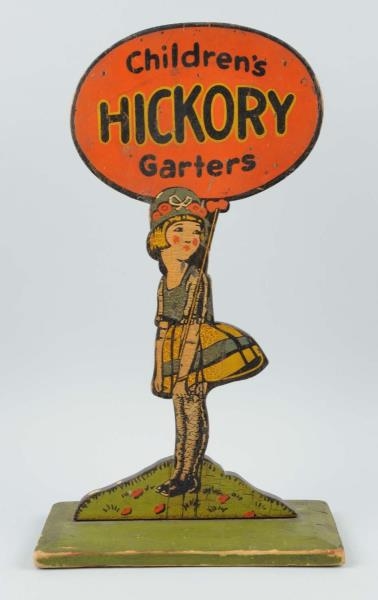 WOODEN CHILDRENS HICKORY GARTERS SIGN            