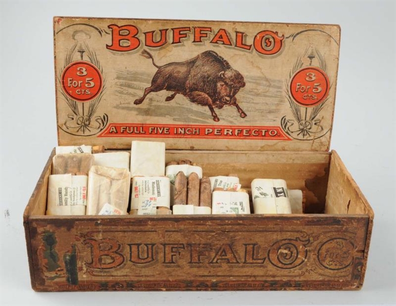 BUFFALO CIGAR BOX WITH CIGAR PACKS                