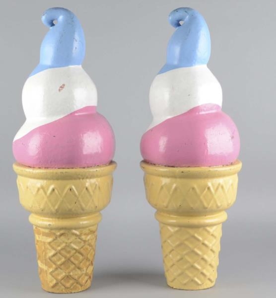 PAIR OF TALL ICE CREAM CONE PROPS                 