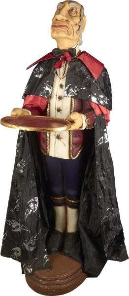 TALL ENGLISH BUTLER WITH BAT DEVIL HALLOWEEN CAPE 