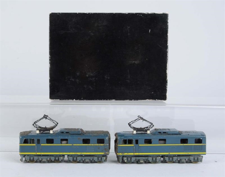 LOT OF 2: BRASS EUROPEAN OUTLINE ELECTRICAL LOCO. 