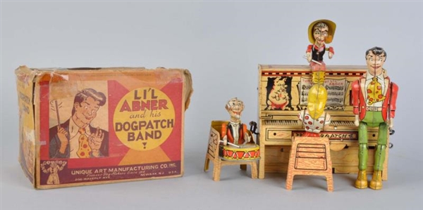UNIQUE ART TIN LITHO WIND - UP LIL ABNER BAND.   