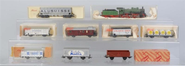 LOT OF 9: LILIPUT L&T & 8 ASSORTED ROLLING STOCK. 