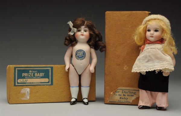 LOT OF 2: BOXED ALL-BISQUE DOLLS.                 