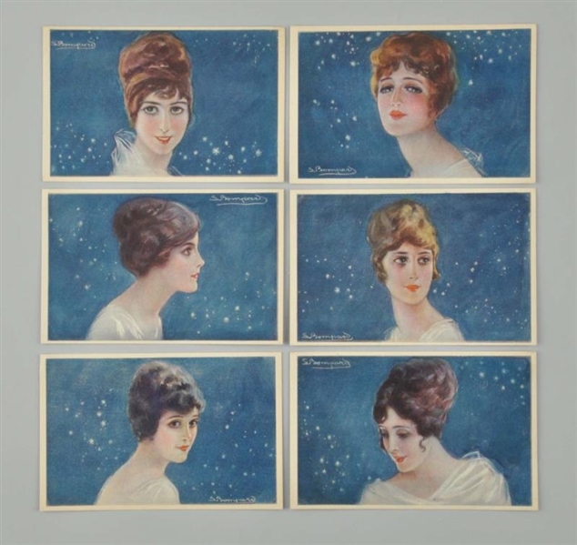 LOT OF 6: S. BOMPARD POSTCARDS.                   