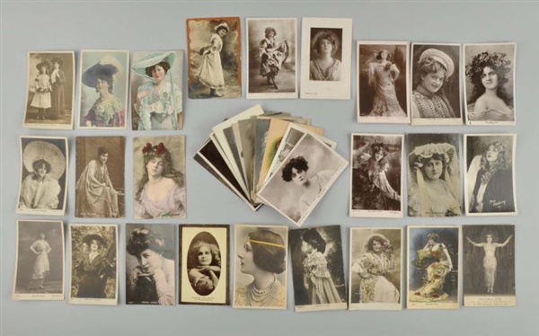 LOT OF 38: STAGE ACTRESS POSTCARDS.               