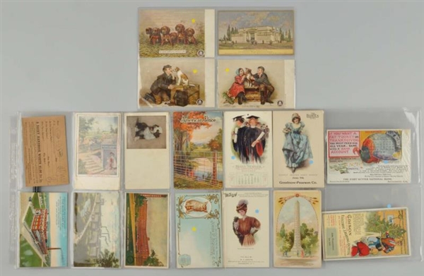 LOT OF 18: ADVERTISING POSTCARDS.                 