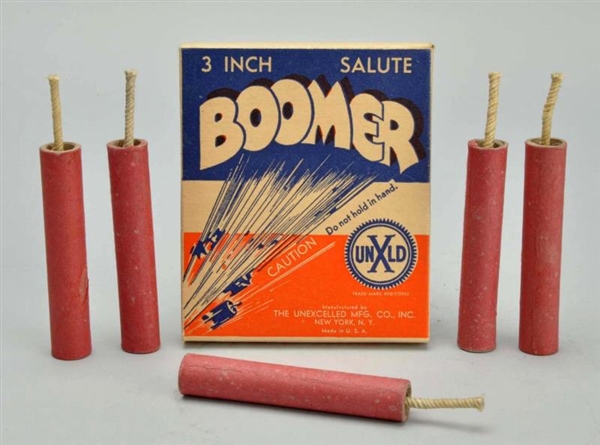 UNEXCELLED MFG, NY, 1930S ERA 3” BOOMER SALUTES.  