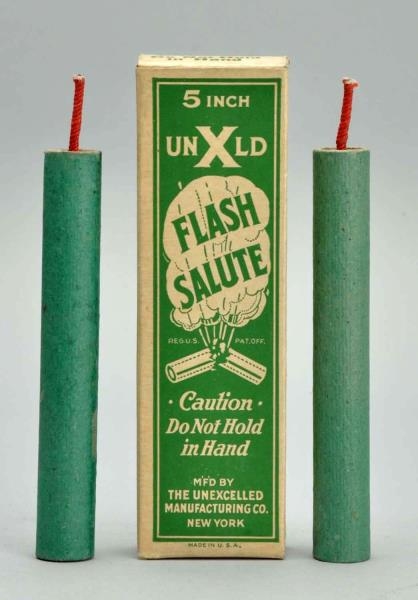 UNEXCELLED MFG, NY 1930S 5" FLASH SALUTES.        