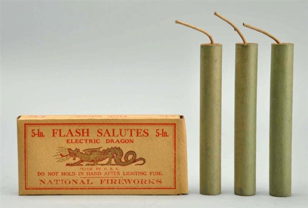 EARLY 1900S FULL BOX OF 5” ELECTRIC DRAGON SALUTES
