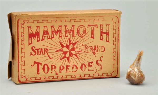 FULL BOX MAMMOTH STAR BRAND TORPEDOES FROM 1890S. 