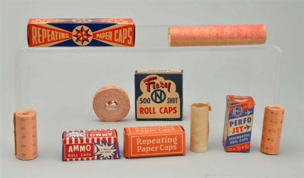 LOT OF 5: 1940S-50S BOXES OF CAPGUN CAPS.         