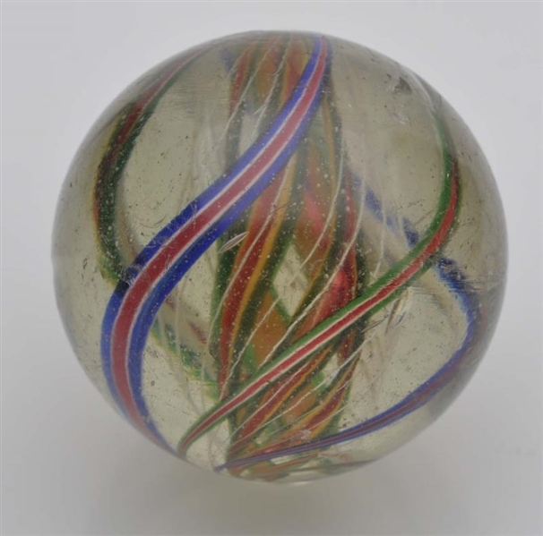 LARGE THREE STAGE DIVIDED CORE SWIRL MARBLE.      